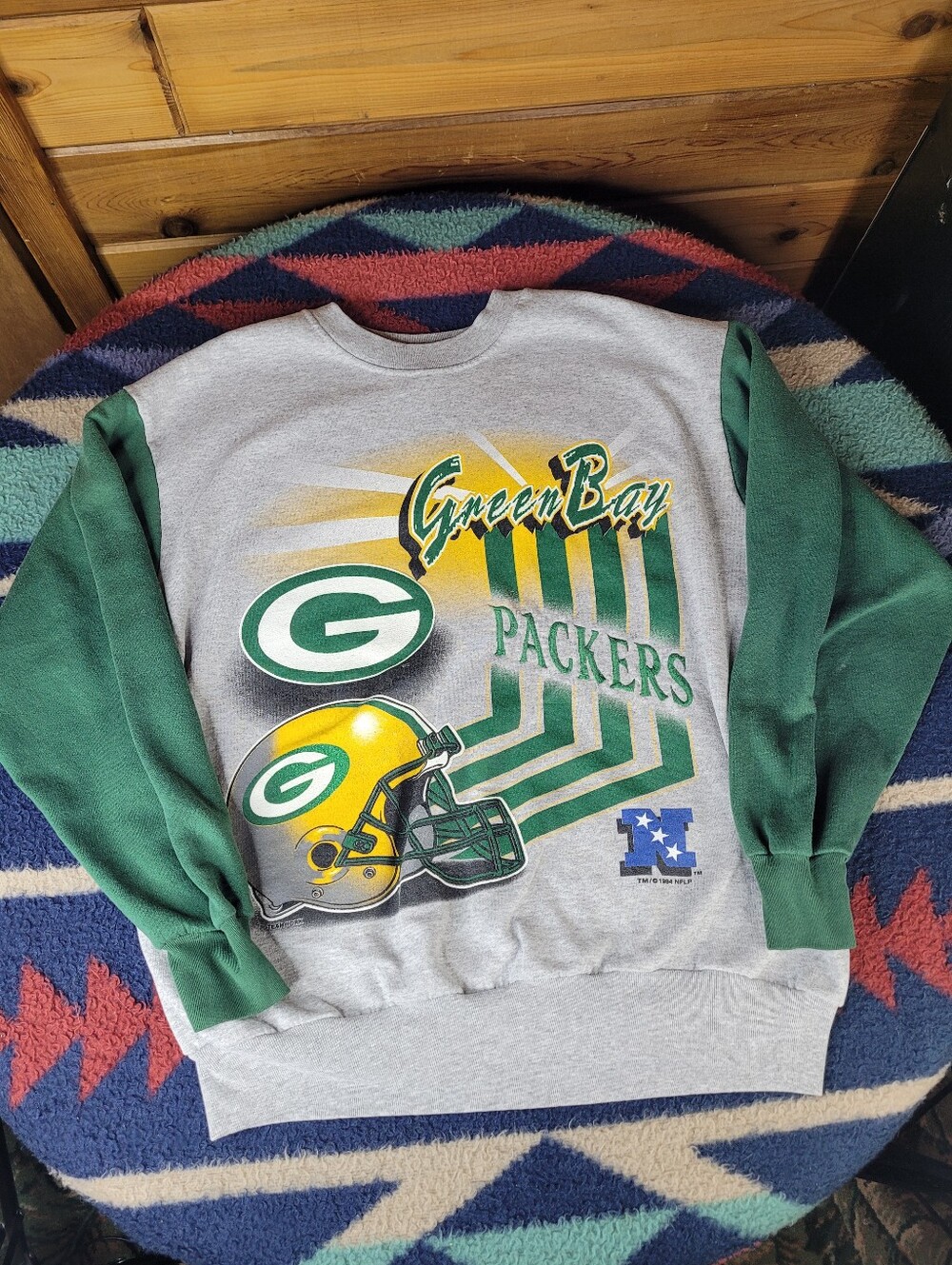 Vintage Green Bay Packers Sweatshirt Mens XL 1994 Teamwork Gray Green NFL